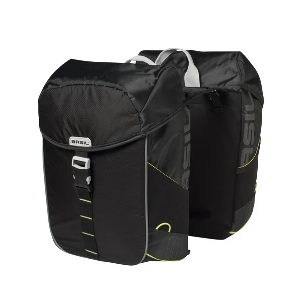 BASIL MILES DOUBLE BAG fekete-lime dupla táska